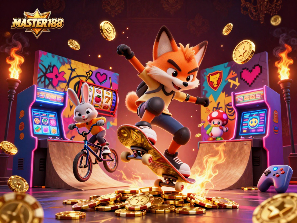 Engage with excitement at MASTER188's vibrant casino scene featuring action and gaming.