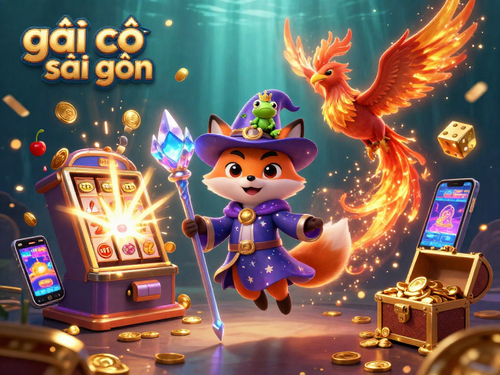 Experience exciting gái gọi sài gòn casino adventures with a vibrant slot machine illustration.