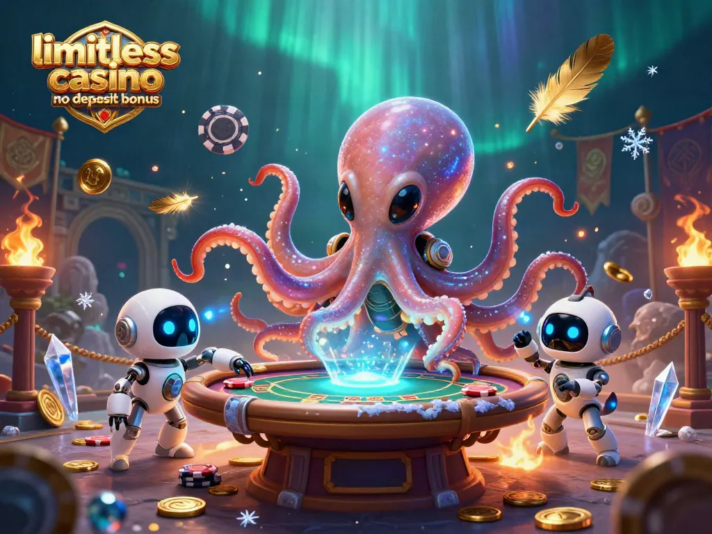Win big with limitless casino no deposit bonus at a vibrant holographic poker table.