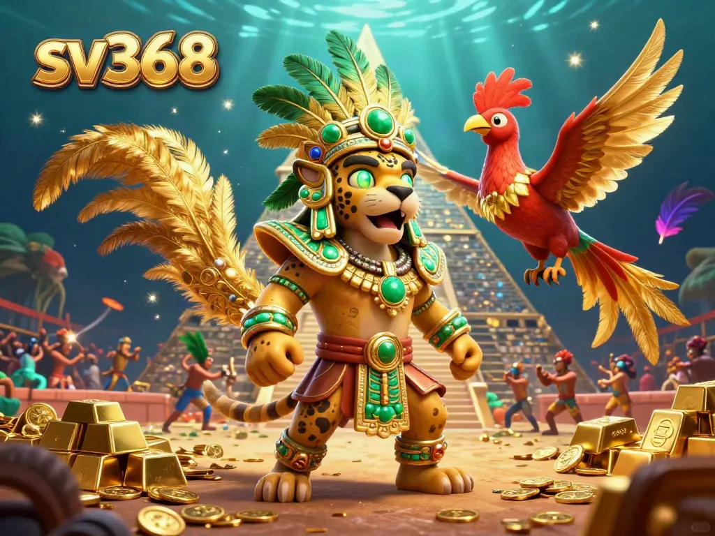 Engage in thrilling cockfighting action with sv368, as vibrant characters animate a dynamic arena scene.