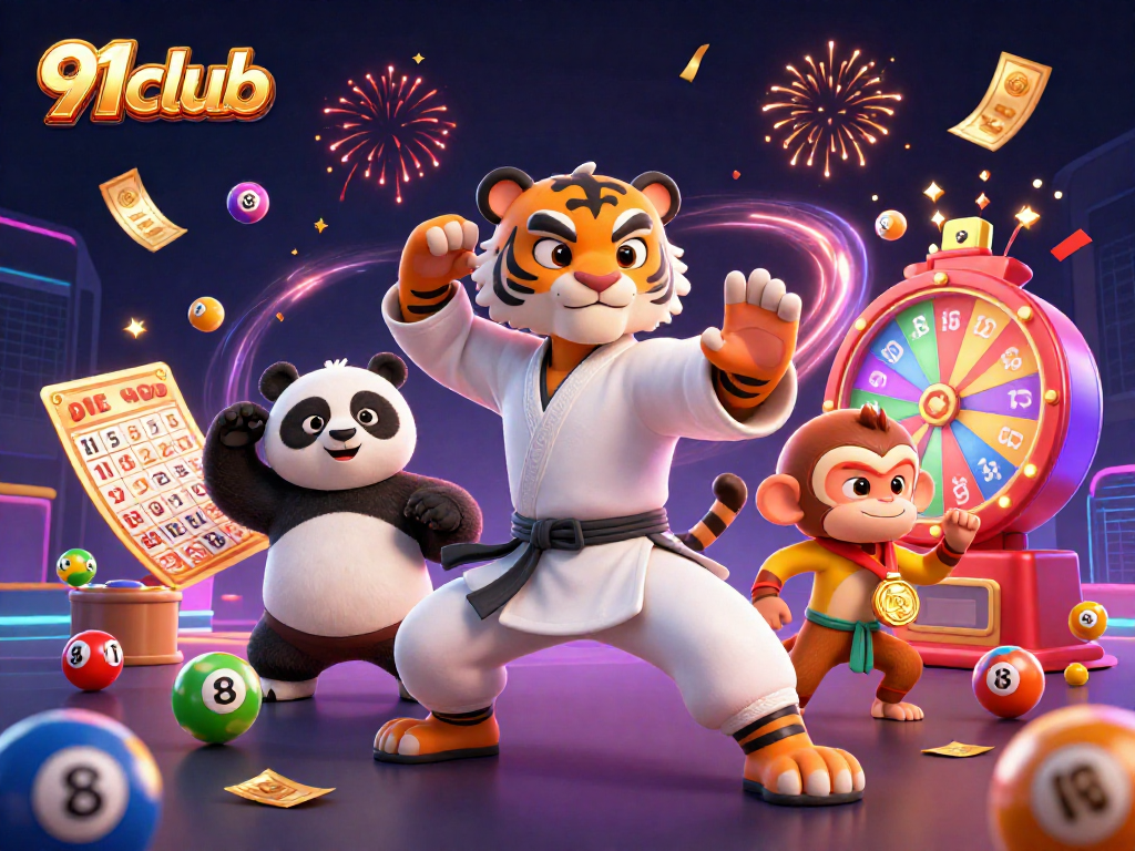 Predict colors and win at 91club—vibrant online casino scene with immersive gaming elements.