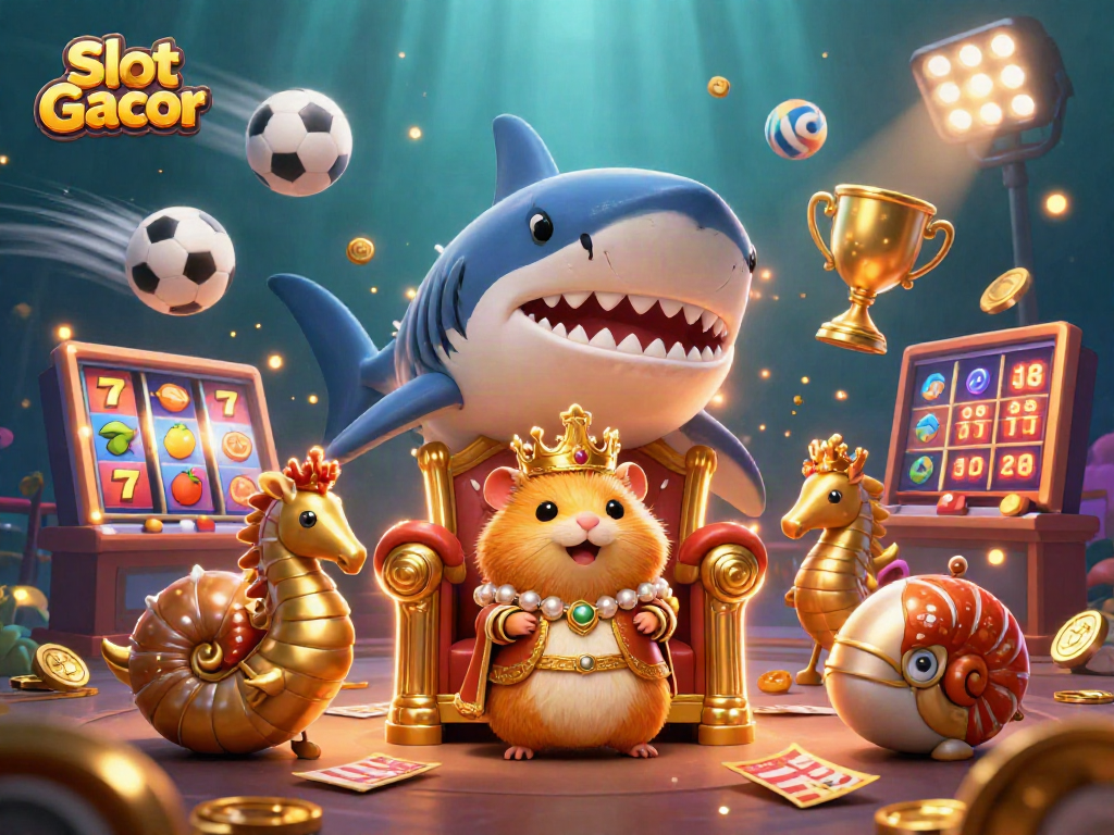Spin the Slot Gacor reels as the golden hamster king reigns in a vibrant casino scene.