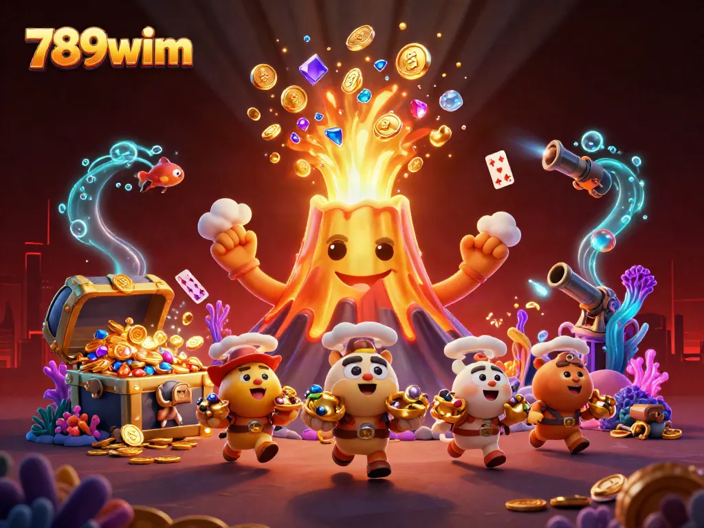 Engage with exciting rewards at 789wim by exploring a vibrant underwater casino scene filled with treasures.