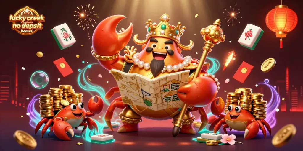 Experience the excitement of lucky creek casino no deposit bonus with a vibrant 3D casino illustration.
