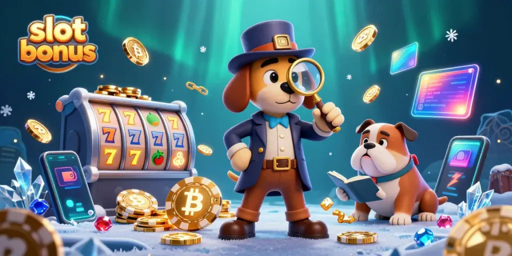 Engage with magical slot bonus adventures illustrated by a detective duo exploring casino treasures.