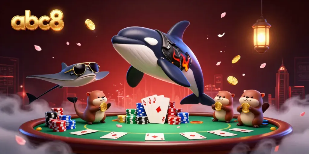 Experience the excitement of abc8 with animated casino characters playing games.