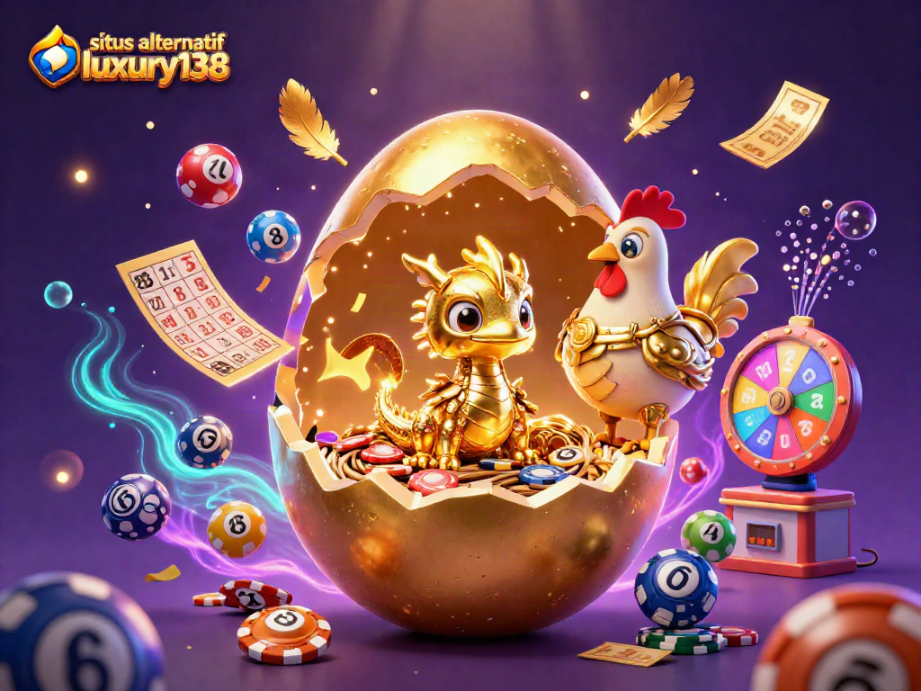 Situs alternatif luxury138 menampilkan ilustrasi kasino 3D yang menakjubkan dengan naga emas dan elemen permainan yang dinamis