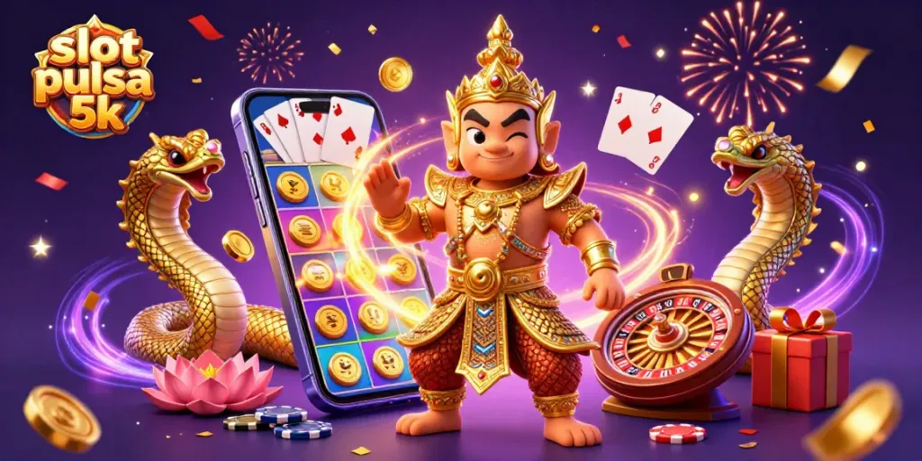 Engage with exciting slot pulsa 5k action as golden treasures burst from a mobile game!
