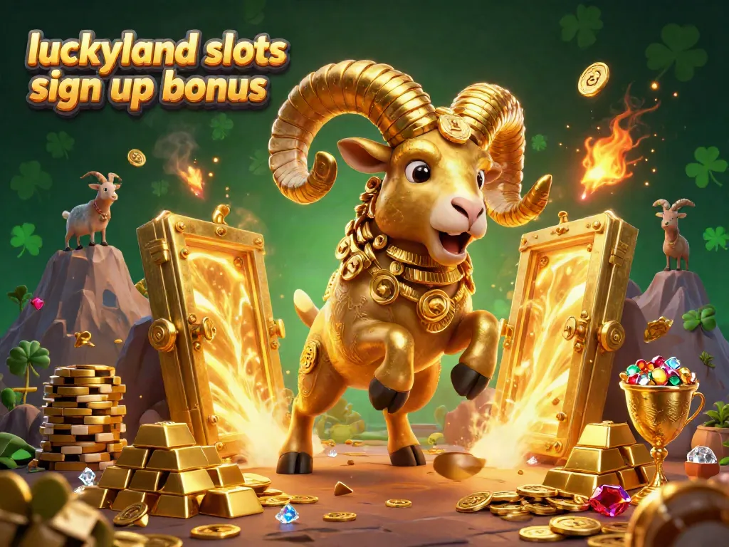Experience the luckyland slots sign up bonus with exciting treasure and vibrant gaming elements.