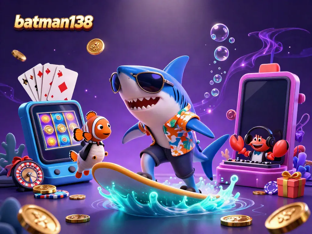 Experience the thrill of batman138 with a vibrant underwater casino adventure scene.