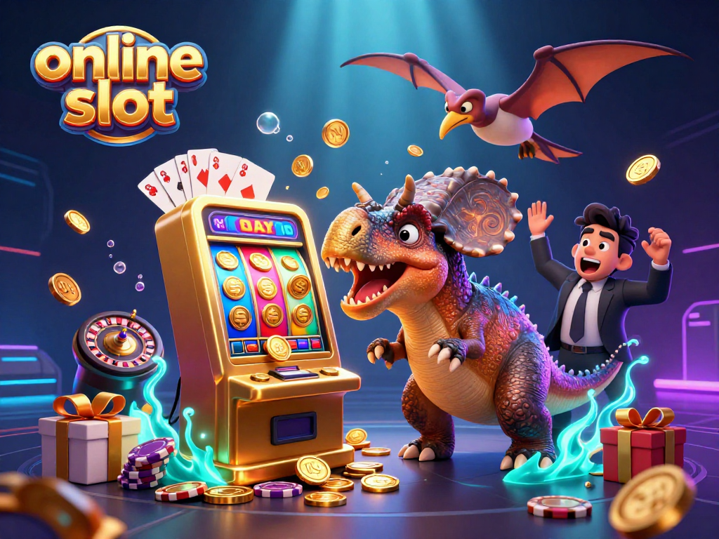 Engaging scene of online slot action with vibrant characters and coins flying around.