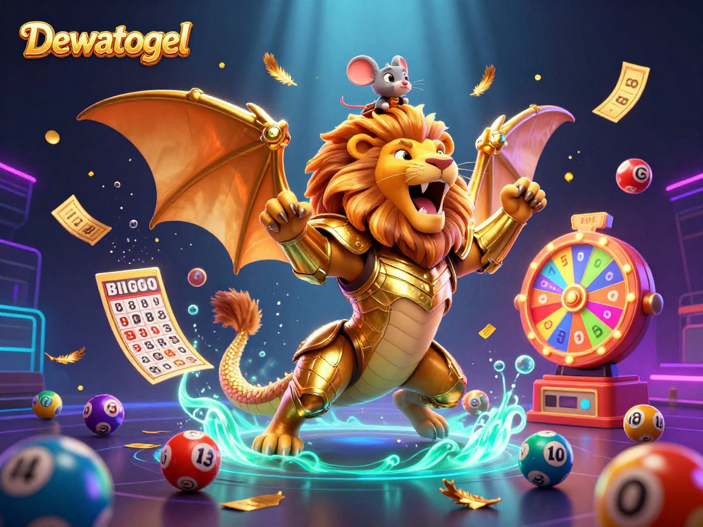 Mengalami keseruan dengan Dewatogel, saat monster mengesankan berada di tengah angka lotere yang bercahaya dan kartu bingo.