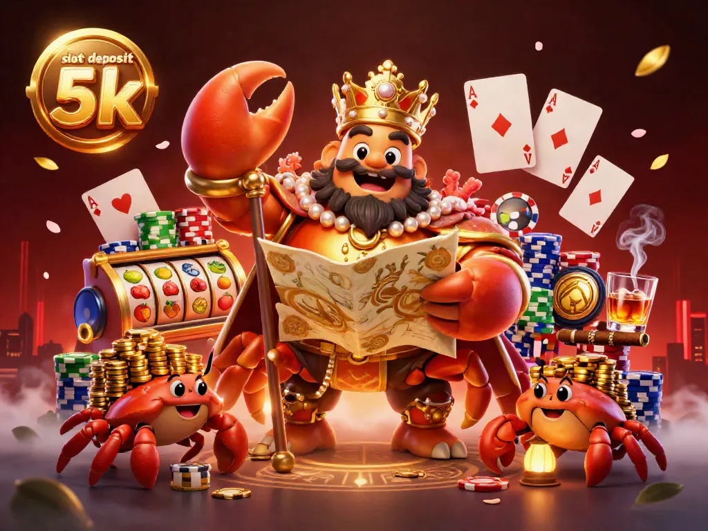 Experience the excitement of slot deposit 5k with vibrant characters and dynamic gameplay elements in this rich casino scene.